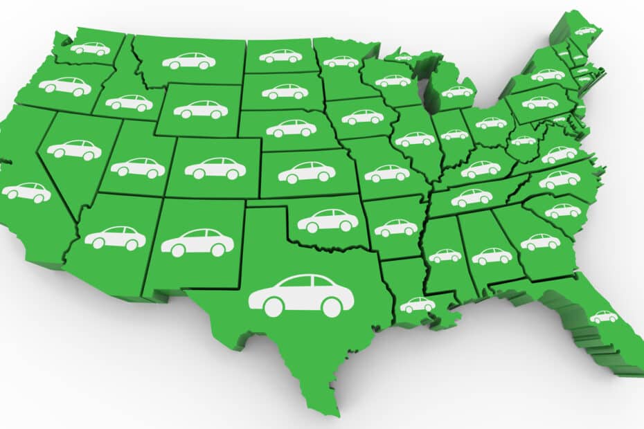 USA states hybrid EV cars