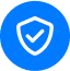 Shield with tick icon